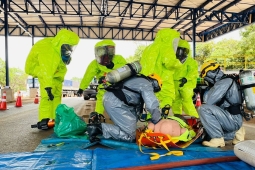 Bombeiros realizam simulado de acidente com produtos perigosos em Paracatu