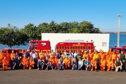 CBMMG participa de simulado de rompimento de barragem em Cachoeira Dourada